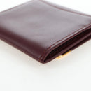 CARTIER Must Line Coin Purse Leather Bordeaux Gold Auth 191853V-16