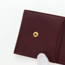 CARTIER Must Line Coin Purse Leather Bordeaux Gold Auth 191853V-18