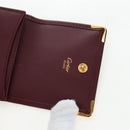 CARTIER Must Line Coin Purse Leather Bordeaux Gold Auth 191853V-19