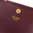 CARTIER Must Line Coin Purse Leather Bordeaux Gold Auth 191853V-20