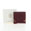 CARTIER Must Line Coin Purse Leather Bordeaux Gold Auth 191853V-12