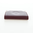 CARTIER Must Line Coin Purse Leather Bordeaux Gold Auth 191853V-5