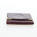 CARTIER Must Line Coin Purse Leather Bordeaux Gold Auth 191853V-6