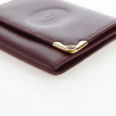 CARTIER Must Line Coin Purse Leather Bordeaux Gold Auth 191853V-14