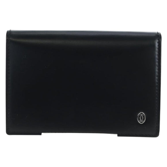 CARTIER Card Case Leather Black Auth 191854V