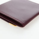 CARTIER Must Line Coin Purse Leather Bordeaux Gold Auth 191855V-15