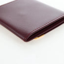 CARTIER Must Line Coin Purse Leather Bordeaux Gold Auth 191855V-16