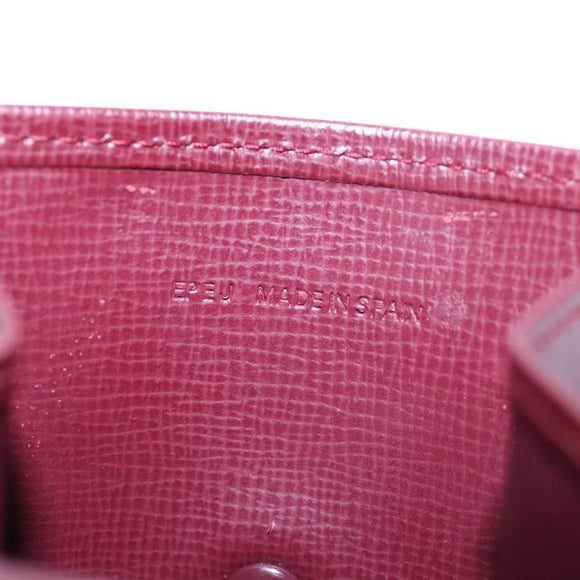 CARTIER Must Line Coin Purse Leather Bordeaux Gold Auth 191855V