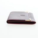 CARTIER Must Line Coin Purse Leather Bordeaux Gold Auth 191855V-3