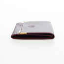 CARTIER Must Line Coin Purse Leather Bordeaux Gold Auth 191855V-4