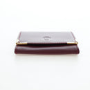 CARTIER Must Line Coin Purse Leather Bordeaux Gold Auth 191855V-6