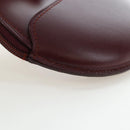 CARTIER Must Line Coin Purse Leather Bordeaux Gold Auth 191856V-15