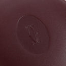 CARTIER Must Line Coin Purse Leather Bordeaux Gold Auth 191856V-17