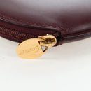 CARTIER Must Line Coin Purse Leather Bordeaux Gold Auth 191856V-8