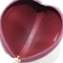 CARTIER Must Line Coin Purse Leather Bordeaux Gold Auth 191856V-10