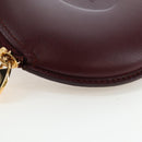 CARTIER Must Line Coin Purse Leather Bordeaux Gold Auth 191856V-7