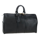 LOUIS VUITTON Epi Keepall 45 Boston Bag Black M42972 LV Auth 191864V-1