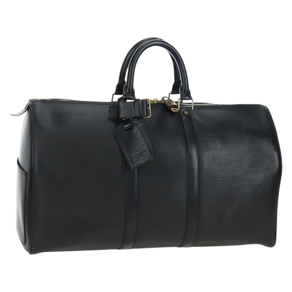 LOUIS VUITTON Epi Keepall 45 Boston Bag Black M42972 LV Auth 191864V