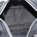 PRADA Hand Bag Leather Black Silver Auth 191866V-10