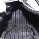 PRADA Hand Bag Leather Black Silver Auth 191866V-20