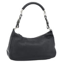 PRADA Hand Bag Leather Black Silver Auth 191866V-1