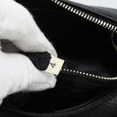 PRADA Hand Bag Leather Black Silver Auth 191866V-11