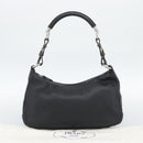 PRADA Hand Bag Leather Black Silver Auth 191866V-12