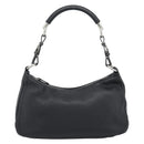 PRADA Hand Bag Leather Black Silver Auth 191866V-13