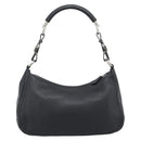 PRADA Hand Bag Leather Black Silver Auth 191866V-2