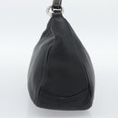 PRADA Hand Bag Leather Black Silver Auth 191866V-4
