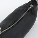 PRADA Hand Bag Leather Black Silver Auth 191866V-6