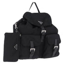PRADA Backpack Nylon Black Silver Auth 191867M-1