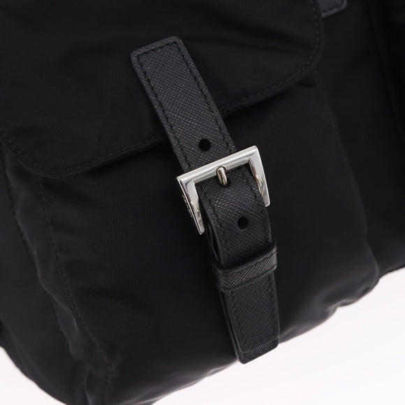 PRADA Backpack Nylon Black Silver Auth 191867M