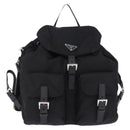 PRADA Backpack Nylon Black Silver Auth 191867M-13