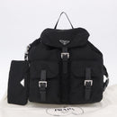 PRADA Backpack Nylon Black Silver Auth 191867M-12