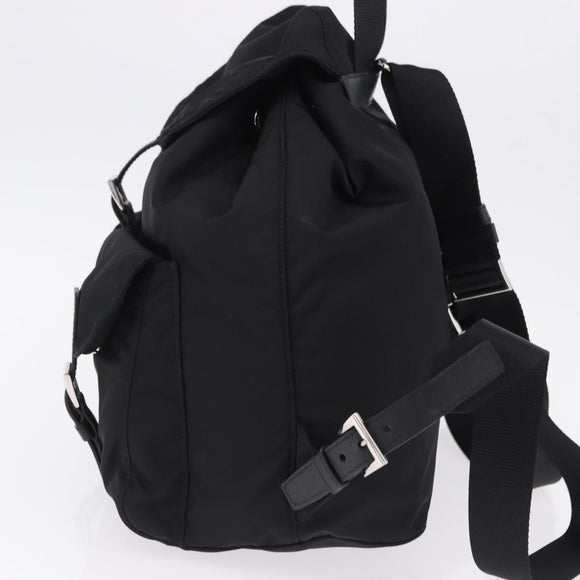 PRADA Backpack Nylon Black Silver Auth 191867M