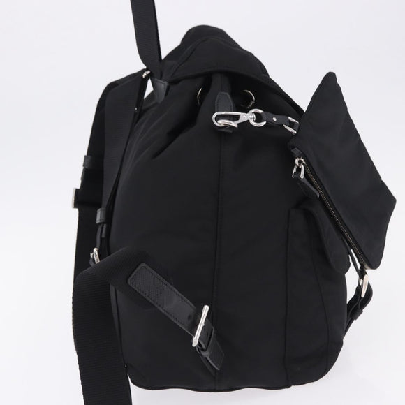 PRADA Backpack Nylon Black Silver Auth 191867M