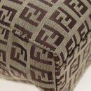 FENDI Zucchino Canvas Hand Bag Beige Silver Auth 191868V-14