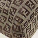 FENDI Zucchino Canvas Hand Bag Beige Silver Auth 191868V-16