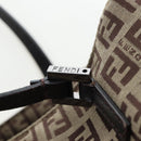 FENDI Zucchino Canvas Hand Bag Beige Silver Auth 191868V-10