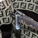 FENDI Zucchino Canvas Hand Bag Beige Silver Auth 191868V-20