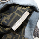 FENDI Shoulder Bag Denim Gray Gold Auth 191869SAV-23