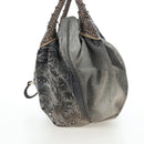 FENDI Shoulder Bag Denim Gray Gold Auth 191869SAV-4