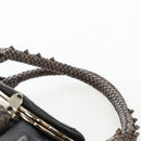 FENDI Shoulder Bag Denim Gray Gold Auth 191869SAV-8