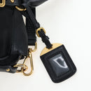 PRADA Hand Bag Nylon Leather 2way Black Gold Auth 191870V-19