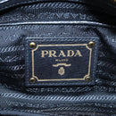 PRADA Hand Bag Nylon Leather 2way Black Gold Auth 191870V-22