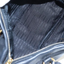 PRADA Hand Bag Nylon Leather 2way Black Gold Auth 191870V-9