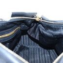 PRADA Hand Bag Nylon Leather 2way Black Gold Auth 191870V-24