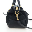 PRADA Hand Bag Nylon Leather 2way Black Gold Auth 191870V-4