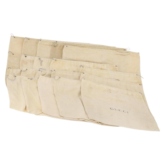GUCCI Dust Bag Cotton Set of 20 Beige Auth 191884